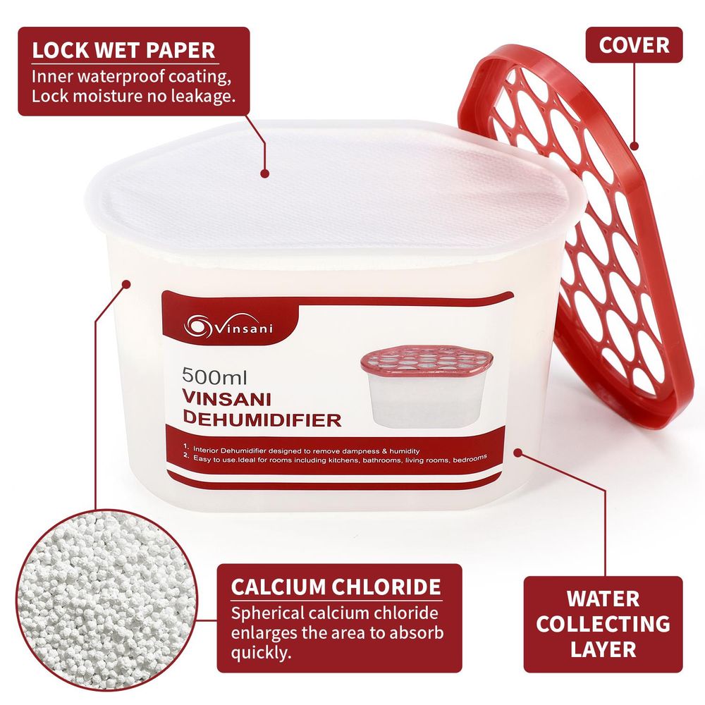 Interior Dehumidifier Household Eliminate Odour Moisture 5 Pack 500ml