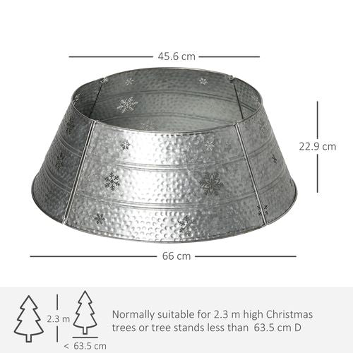Homcom 66cm Christmas Tree Collar with Hollow Snowflake Patterns Silver