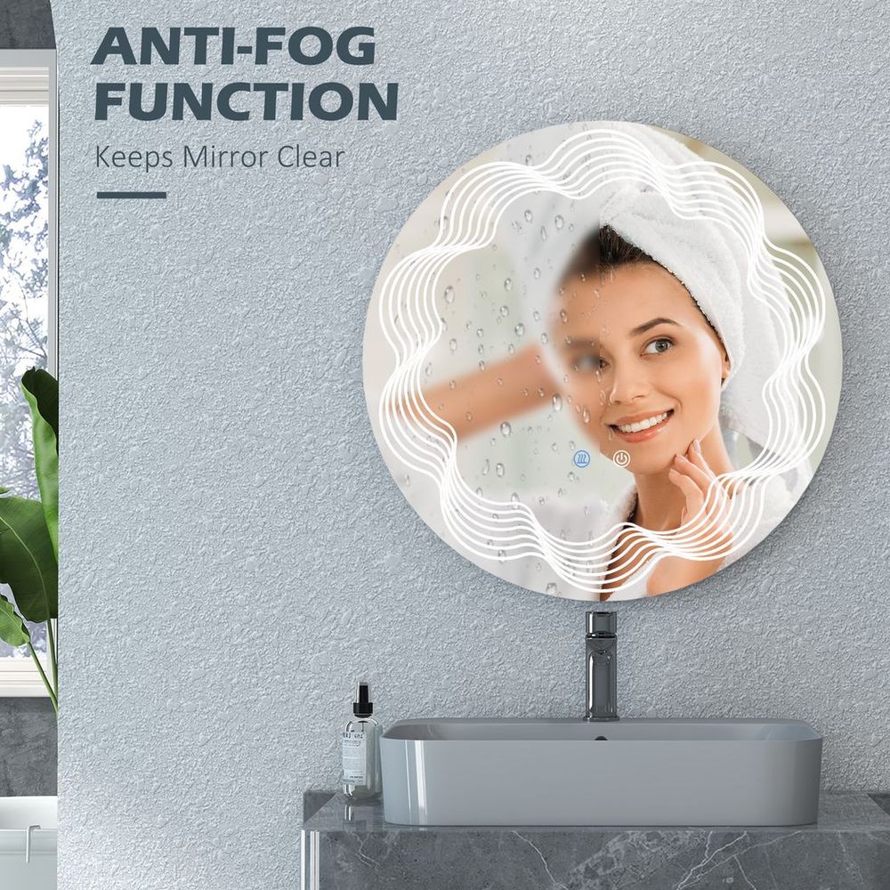 Sleek 70cm LED Dimming Bathroom Mirror: Smart Touch, Anti-Fog. Upgrade Your Routine & Elevate Your Space!