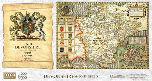 Devon Historical Map 1000 Piece Jigsaw Puzzle (1610)