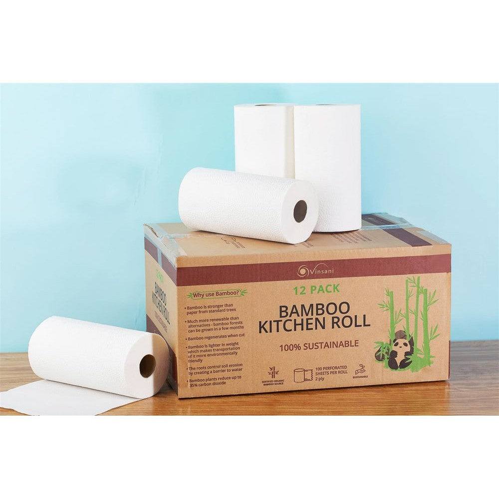 VINSANI BAMBOO KITCHEN ROLL - 12 PACK