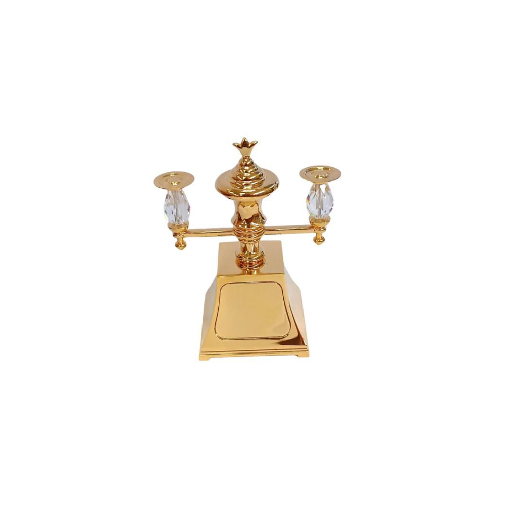 Miniature Clock Goldentone Plated Glass lamp IMP1024 - CLEARANCE NEEDS RE-BATTERY