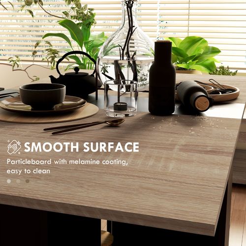 HOMCOM Mobile Drop Leaf Dining Table Folding Desk w/ 2 wheels Storage Shelves