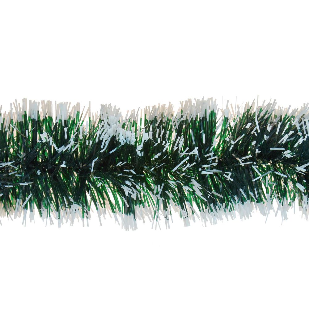 Premium 6-Ply 3m Snow Tipped Green Christmas Tinsel - Festive Home Decor & Tree Ornament