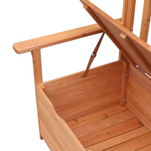 Outdoor Garden Storage Bench Patio Box All Weather Fir Wood 112 x 84 cm