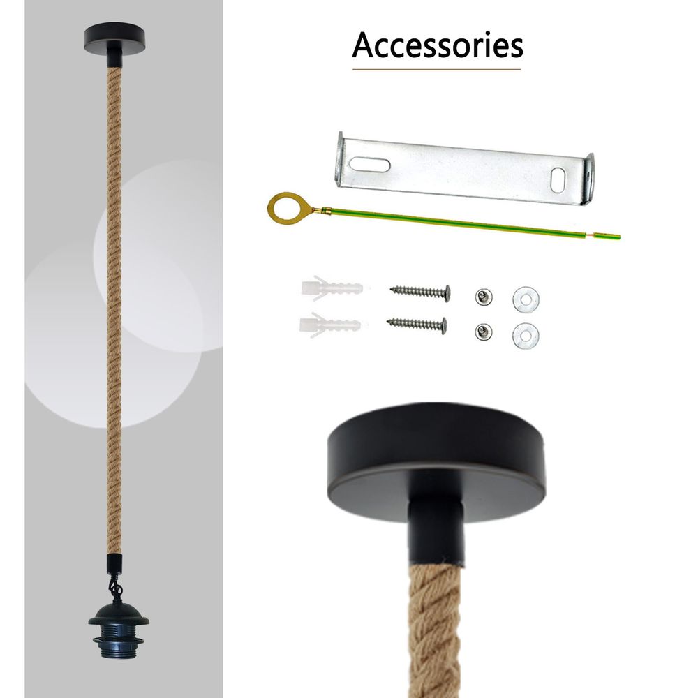 Vintage Pendant Light Fitting, E27 Lamp Holder, Ceiling Hanging, Addable Lampshade, Professional Quality