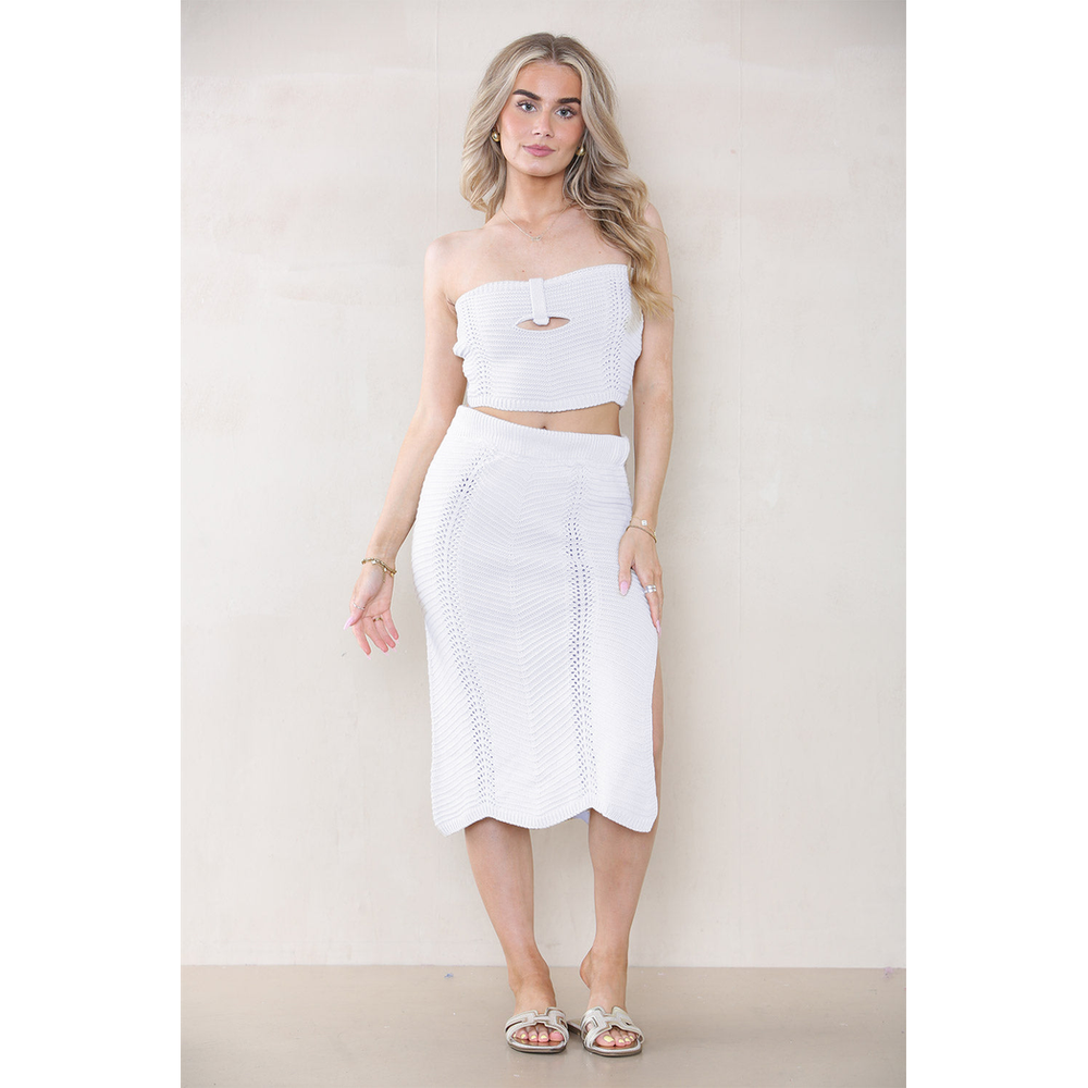 Sexy Cover-Ups Sleeveless Top Slit and Long Skirt Set