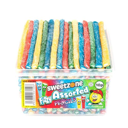 Fizzy Assorted Pencils (100 X 10P) Sweets