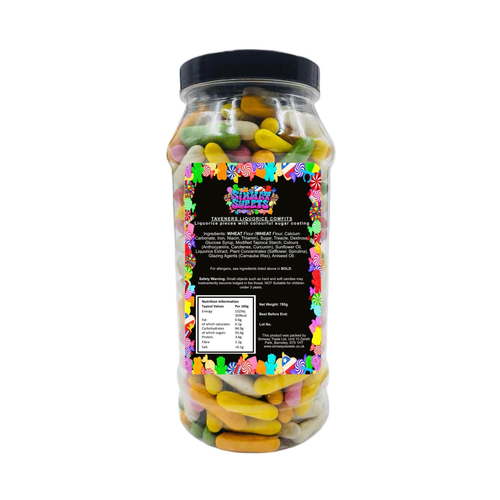 Liquorice Comfit Torpedoes Sweets Gift Jar - 785g