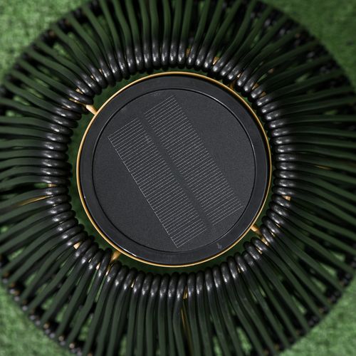 Outsunny 3-Level Adjustable Garden Rattan Solar Lantern, Black