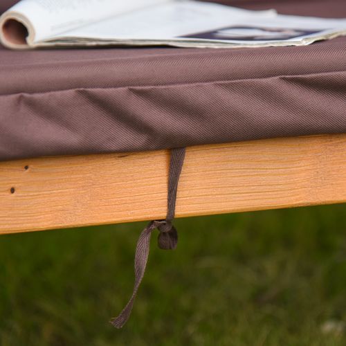 3 Seater Swing Chair & Adjustable Canopy, Wooden Hammock Bench Brown