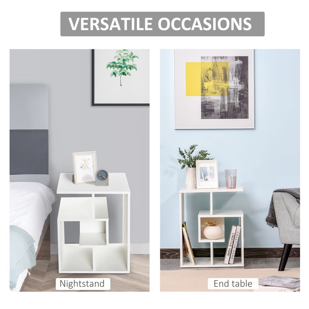 3-Tier Side End Table Open Shelves Storage Coffee Book Magazine Desk