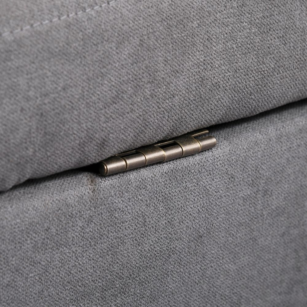 HOMCOM Compact Loveseat Sofa - 2 Seater with Storage & Wood Legs in Grey