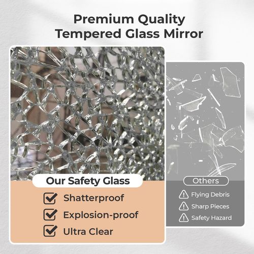 FCH White LED Mirror Cabinet (20*28 inches),1 Door, 4 Shelves, with Time & Temperature Display, Three-color Lighting, Adjustable Brightness, Power-off Memory