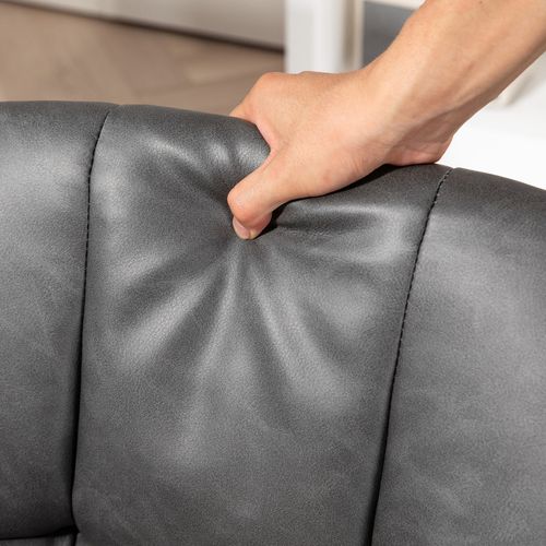 HOMCOM Computer Desk Chair with PU Leather, Swivel Wheels