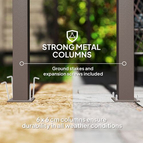 Outsunny 3 x 3(m) Waterproof Metal Pergola Easy to Assemble Lean to Pergola