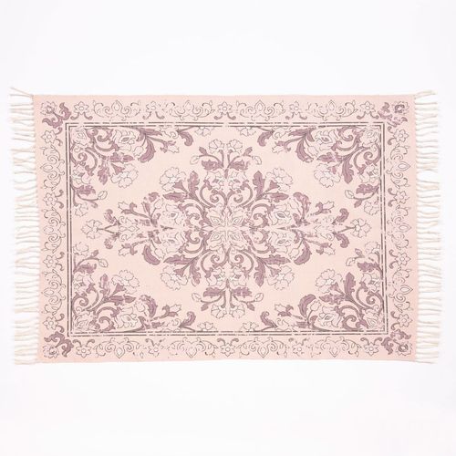 Kew Antique Printed 120x170cm Mauve Rug with Tassel