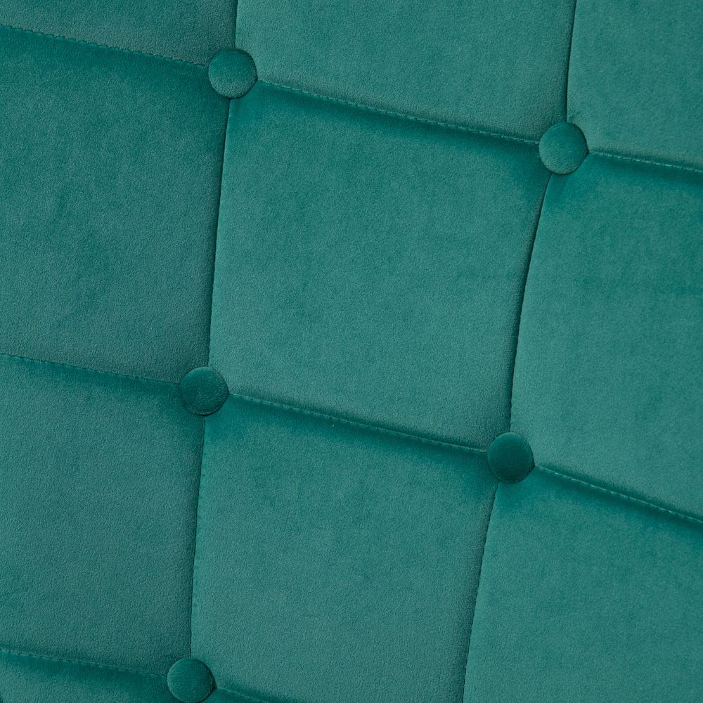 HOMCOM Button Tufted Armchair with Footstool and Gold Tone Steel Legs Dark Green