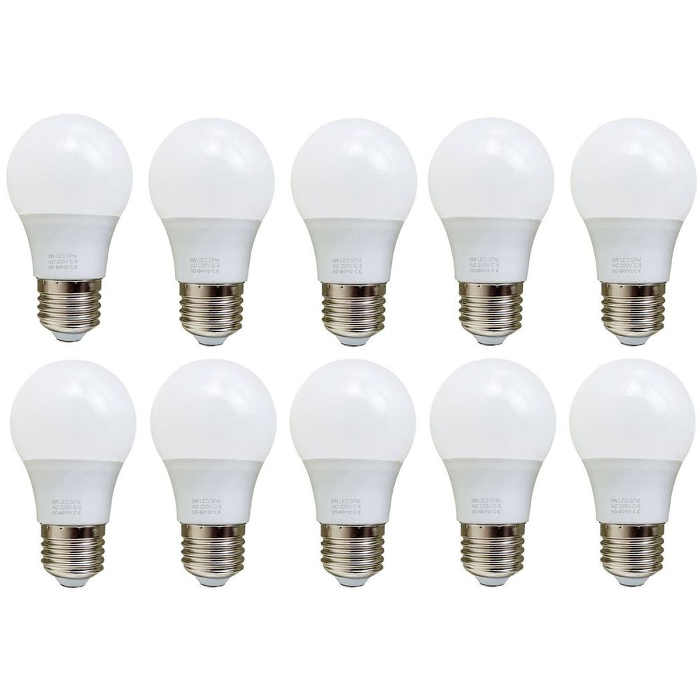 E27 3W Energy Saving Warm White LED Light Bulbs A60 E27 Screw-in non dimmable bulbs