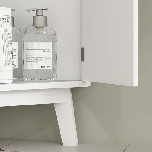 HOMCOM Slim Bathroom Storage Unit, Bathroom Cabinet with Doors, White