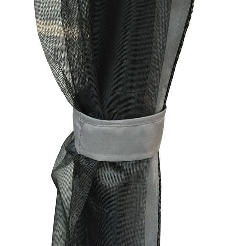 3 Seater Swing Chair Hammock Gazebo Double Tier Canopy, Cushioned Seat Grey