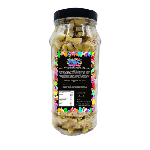 White Chocolate Jazzies Stars Retro Sweets Gift Jar - 515g