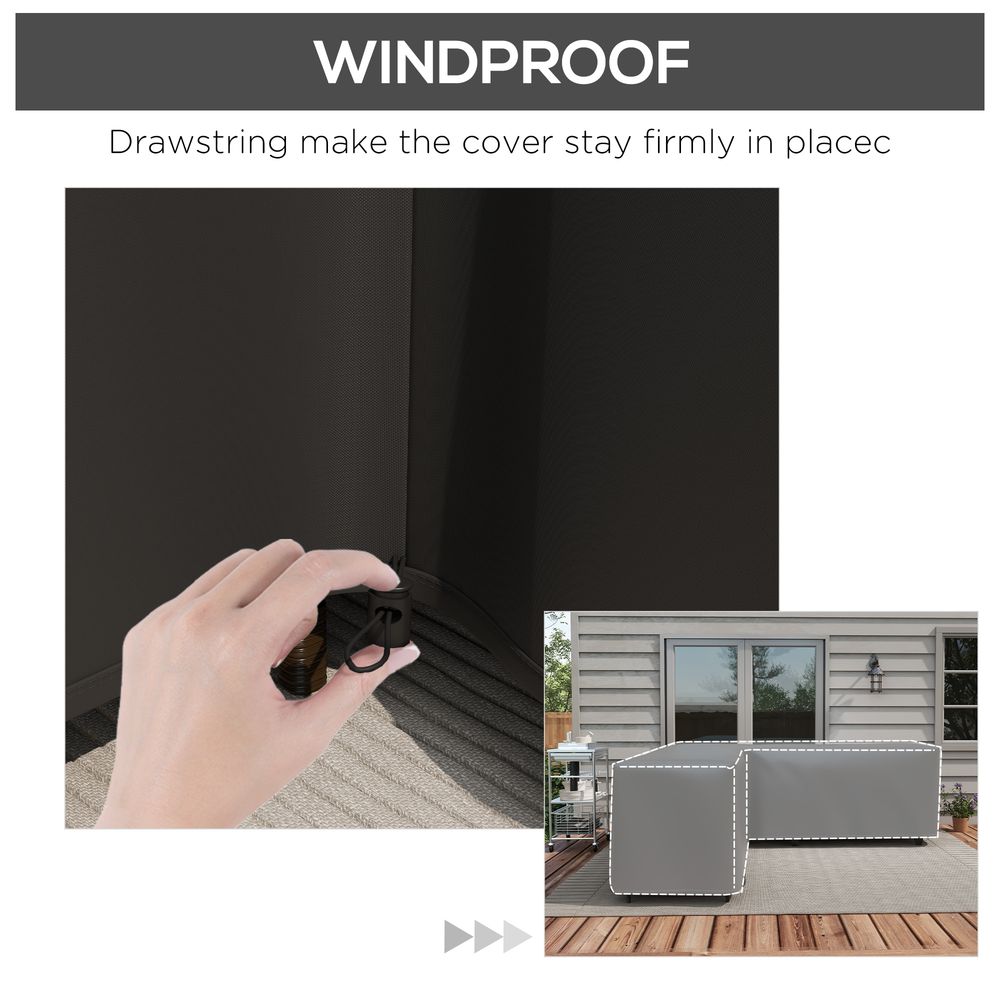 Outsunny L-Shaped Rattan Corner Sofa Cover- Waterproof, 250x250x79cm