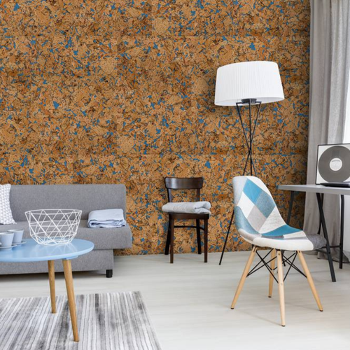 Decorative Cork Wall Tiles - Blue - 1 Tile - 0.18m2 (1.94sqft)
