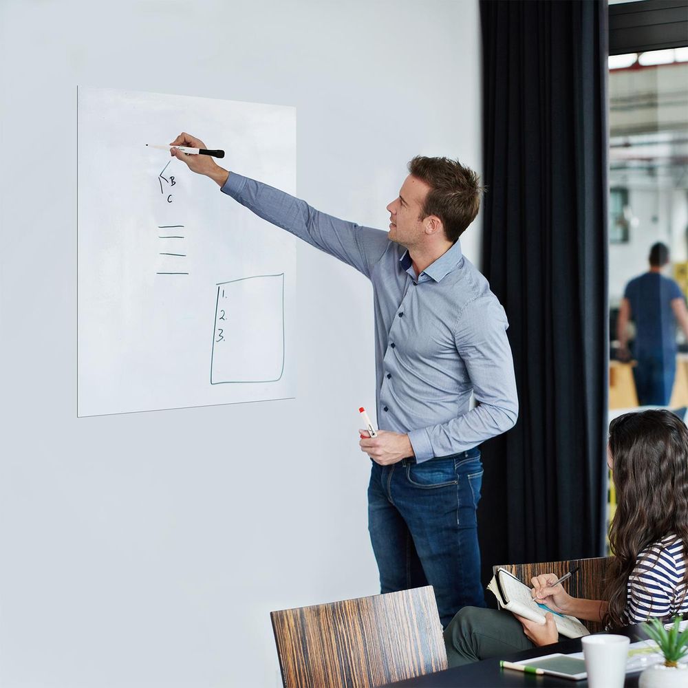 Magnetic Whiteboard 60 x 90 cm Notes, Lists, Memos, Menus Use 4 Magnetic Dry Wipe Pens & Magnetic Eraser