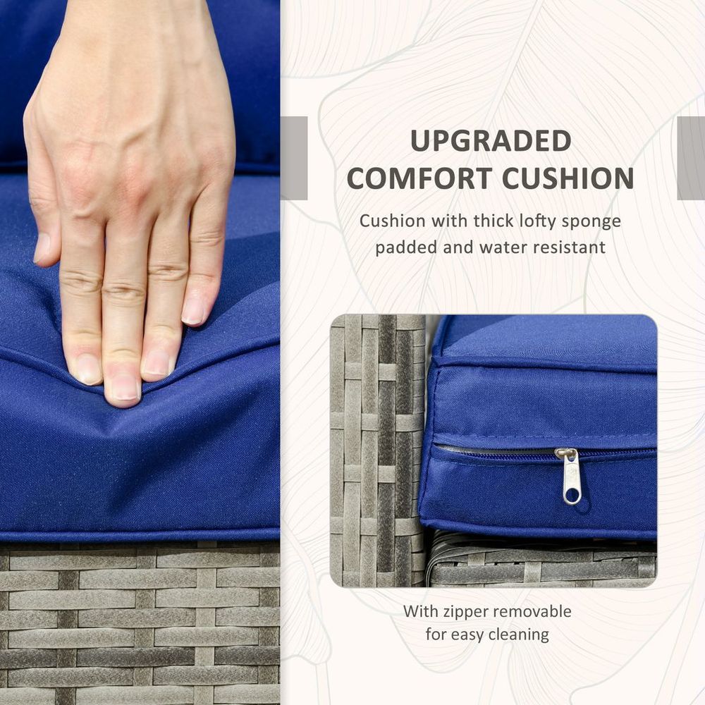 High-Quality 3-Piece PE Rattan Garden Sofa Set - Grey