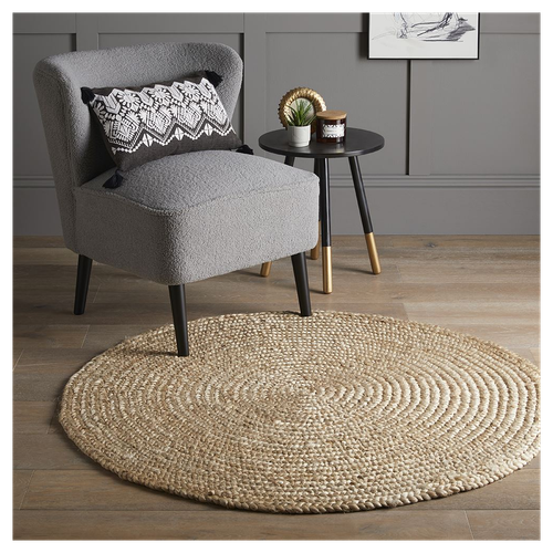 Heaton Circle Woven Jute 120x120cm Natural Rug