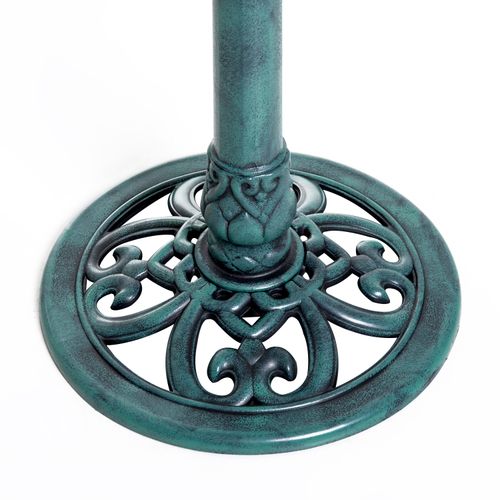 Outsunny 50cm Outdoor Bird Bath Fountain, Decrative Garden Feeder Stand Green