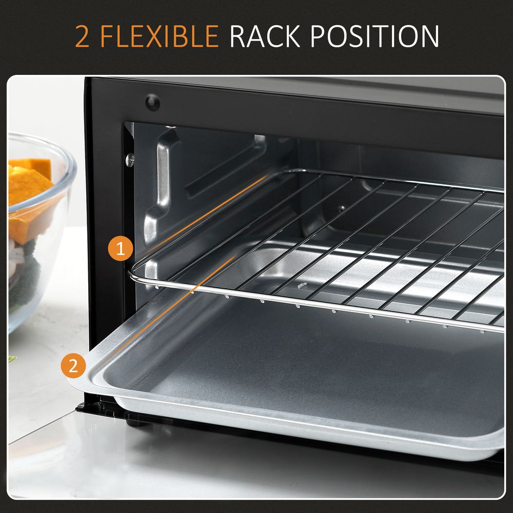 Mini Oven, 9L Countertop Electric Grill, Toaster Oven 750W