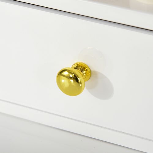 Dressing Table Set With LED Mirror, Stool & 4 Drawers Makeup Desk White