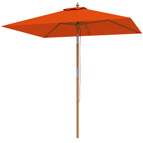 Outsunny Wooden Patio Umbrella Market Parasol Outdoor Sunshade