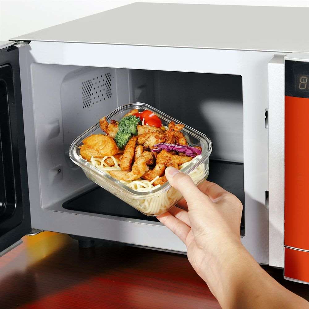 10 PCs Rectangle Airtight Glass Food Containers with Lids - Storage Kitchen Containers