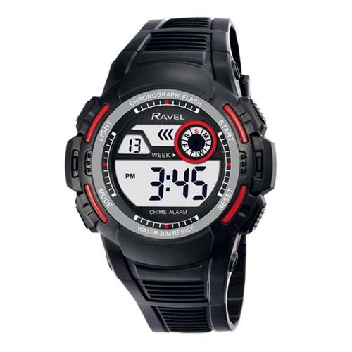 Ravel Mens 3ATM Digital Sports Red/Black Watch RDG.14.13