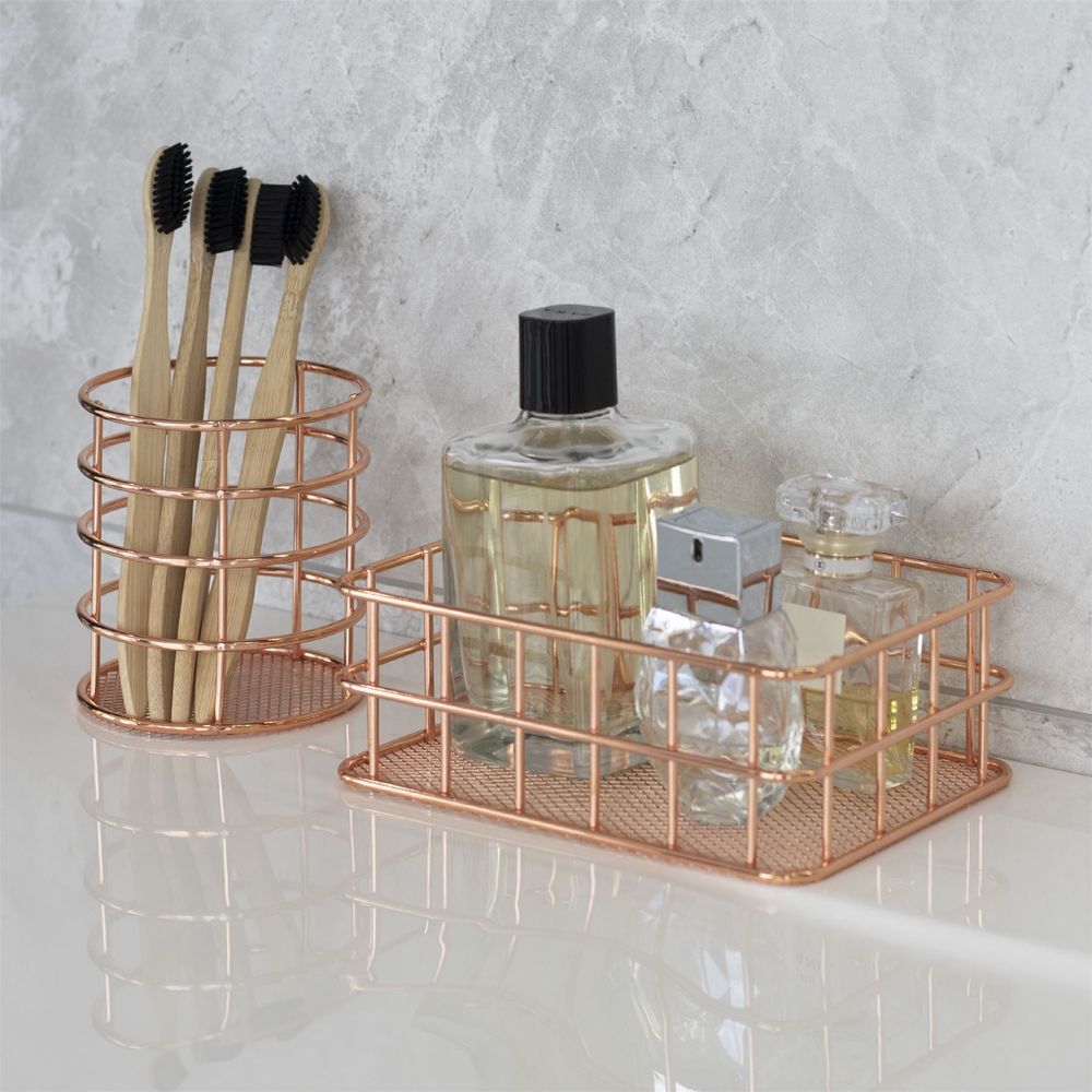 Premium Rose Gold Organisation Baskets - Set of 4 | M&W