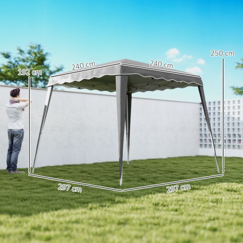 Outsunny Garden Pop up Gazebo Tent Party Water-resistant 2.5 x 2.5M Grey