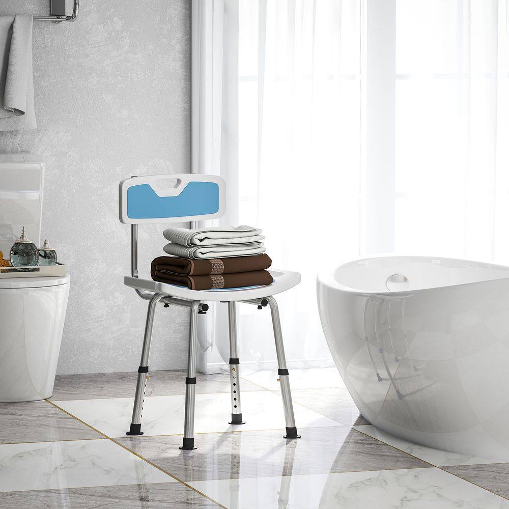 Homcom Shower Stool for Elderly Disabled Adjustable Shower Stool