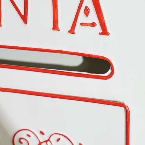 Homcom Christmas Post Box Wall Mounted Santa Mailbox for Xmas Decoration