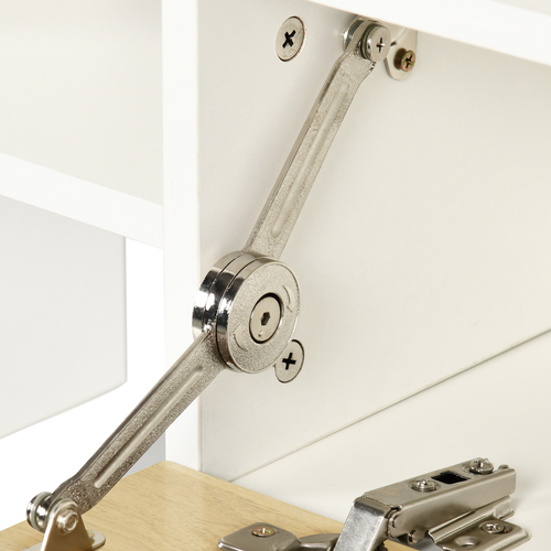 HOMCOM TV Cabinet Unit w/ Wall-Mounted Shelf, Open Shelves White and Natural