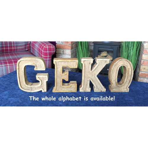 Hand Carved Wooden Embossed Letter G