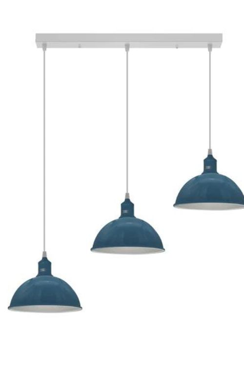 Industrial Vintage Loft Kitchen Bar 3 Lights Fittings Ceiling Lights Chandelier 21cm Dome Metal Light Shade