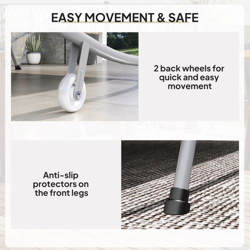 Outsunny Garden Double Hammock Sun Lounger Day Bed Canopy w/ 2 Pillows