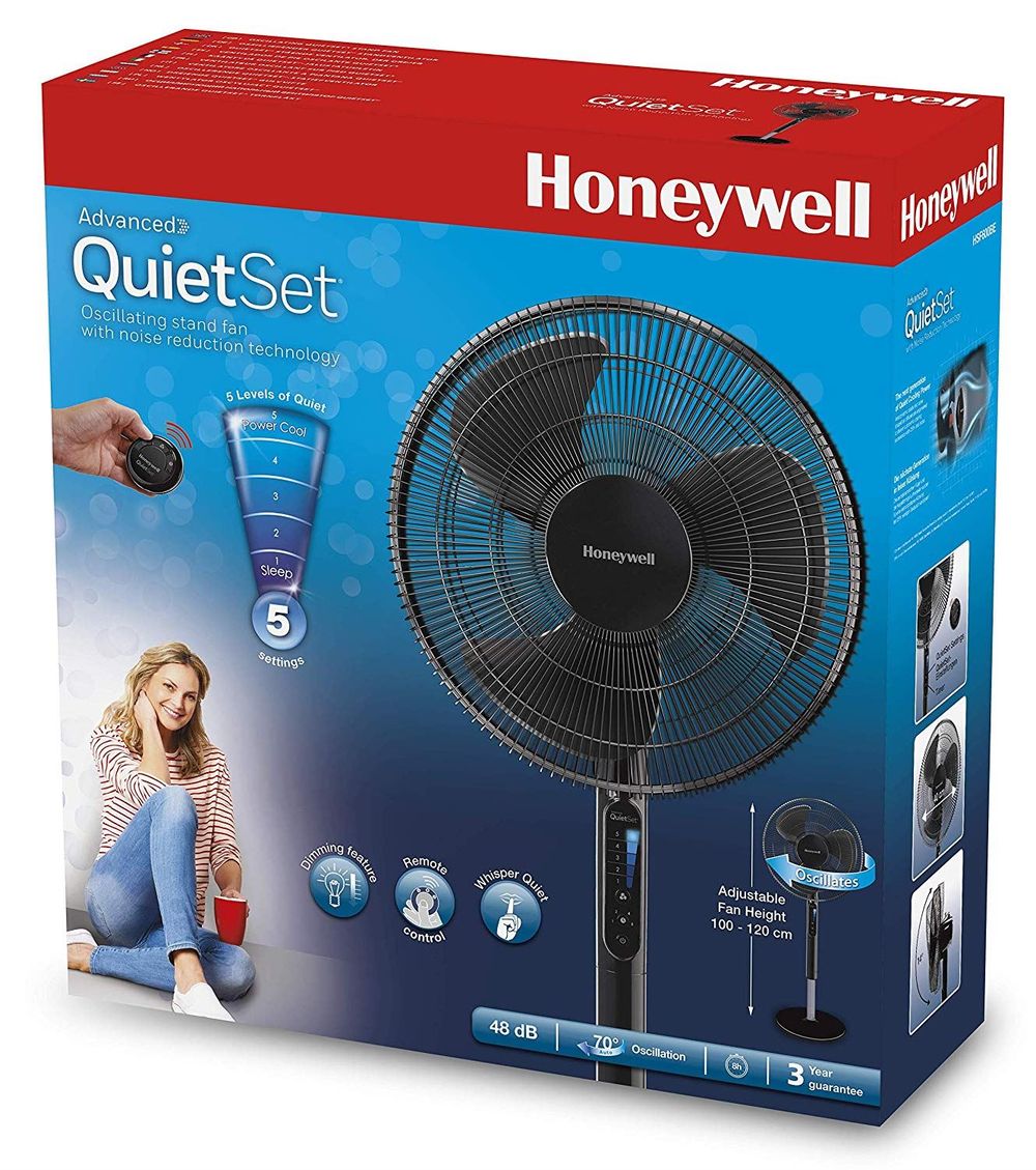 Honeywell Advanced QuietSet 16" Stand Fan - Black UK Plug