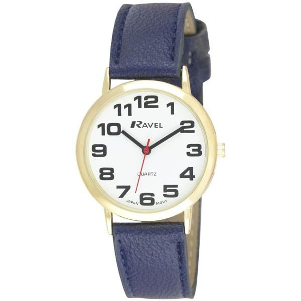 Timeless Elegance: Ravel Men's White Dial Blue Leather Watch