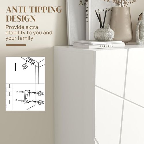 HOMCOM Shoe Storage Cabinet with Soft-Close Hinges and Adjust Shelves