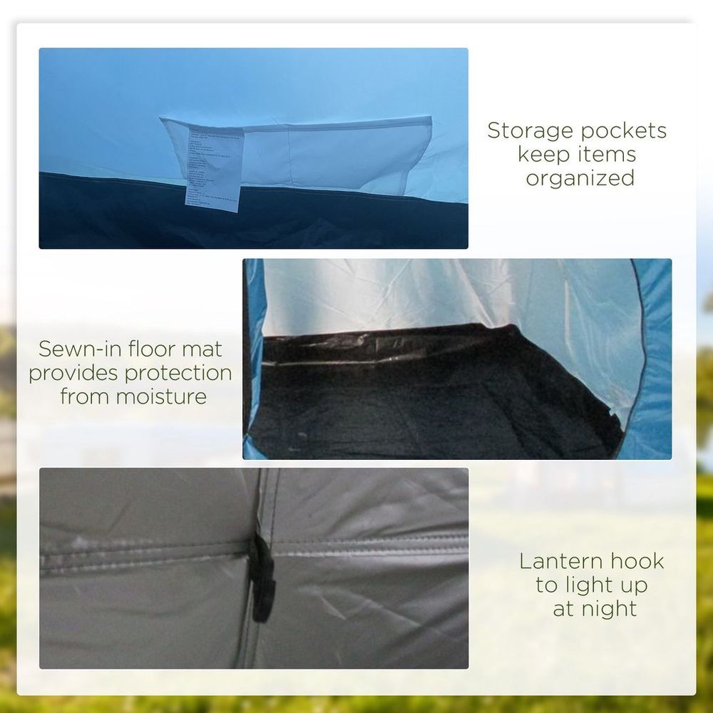 High-Quality 5-6 Man Family Tent with Two Rooms, Floor & Carry Bag