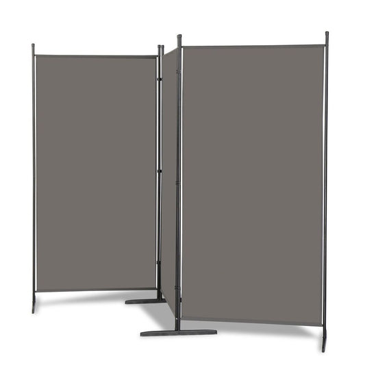 6FT Trifold 130g Polyester Fabric Plastic Foot Carbon Steel Frame Foldable Screen Gray